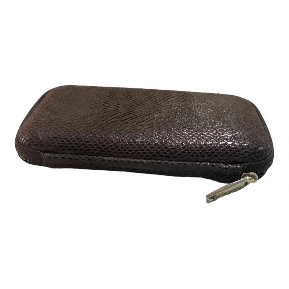New! Laura Mercier Hard Shell Travel Brush Case FAUX SNAKE SKIN